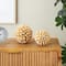 Brown Wood Handmade Tree Trunk Inspired Decorative Orbs & Vase Filler Set